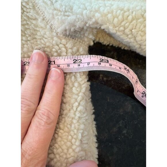 Old Navy Women's Large Cream & Navy Zippered Jacket Casual Mid-Length - Picture 6 of 7